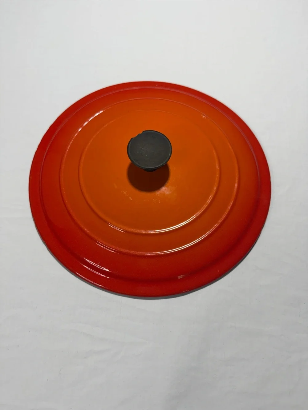 Le Creuset Orange-to-Red Gradient Cast Iron Lid with Black Knob